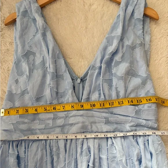 Lulus Sweet Sophistication Light Blue Burnout Floral Maxi Dress Size XL Formal - Picture 6 of 10